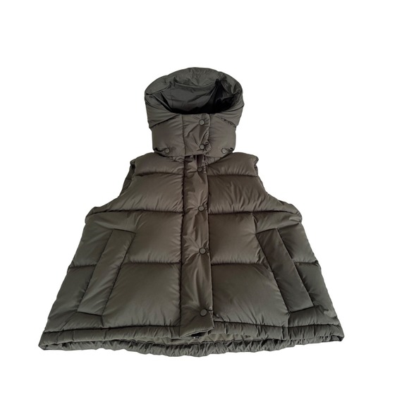 LULULEMON WUNDER PUFF GOOSE DOWN CROPPED HOODIE VEST, Women's Size 4 army  green - Picture 6 of 14